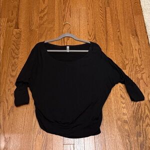 Relaxed Black Dolman Sleeve Tunic Top - Unbranded